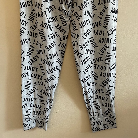 Juicy Couture Grey & Black “Love Juicy” Print Cuffed Pajama Pants – Medium GUC - Picture 14 of 16